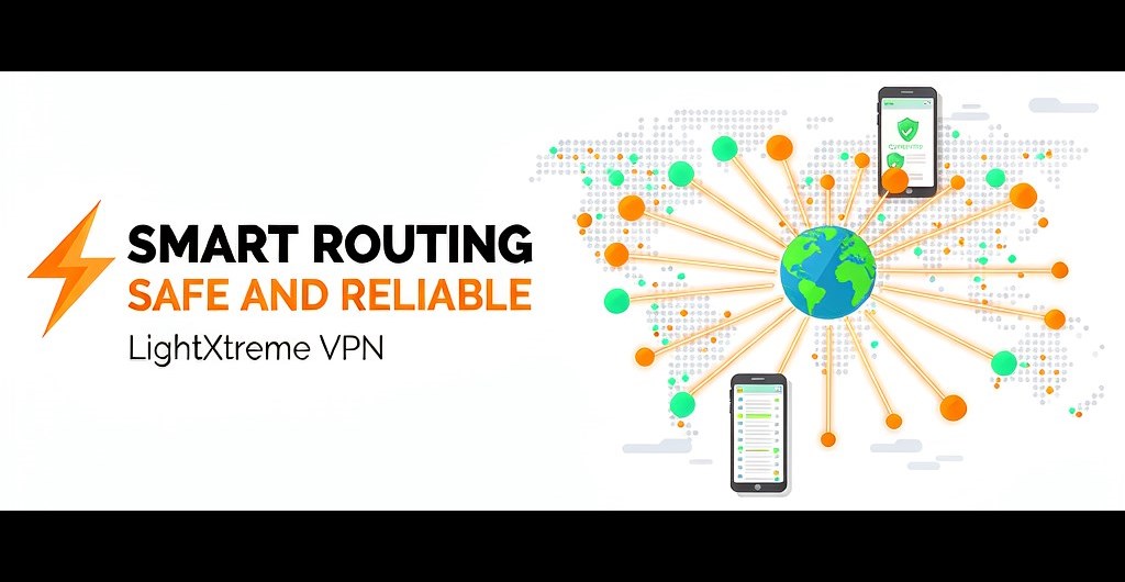 LightXtreme VPN client: unlimited data and speed, 2,200+ servers across 70+ countries, multiple devices online at once